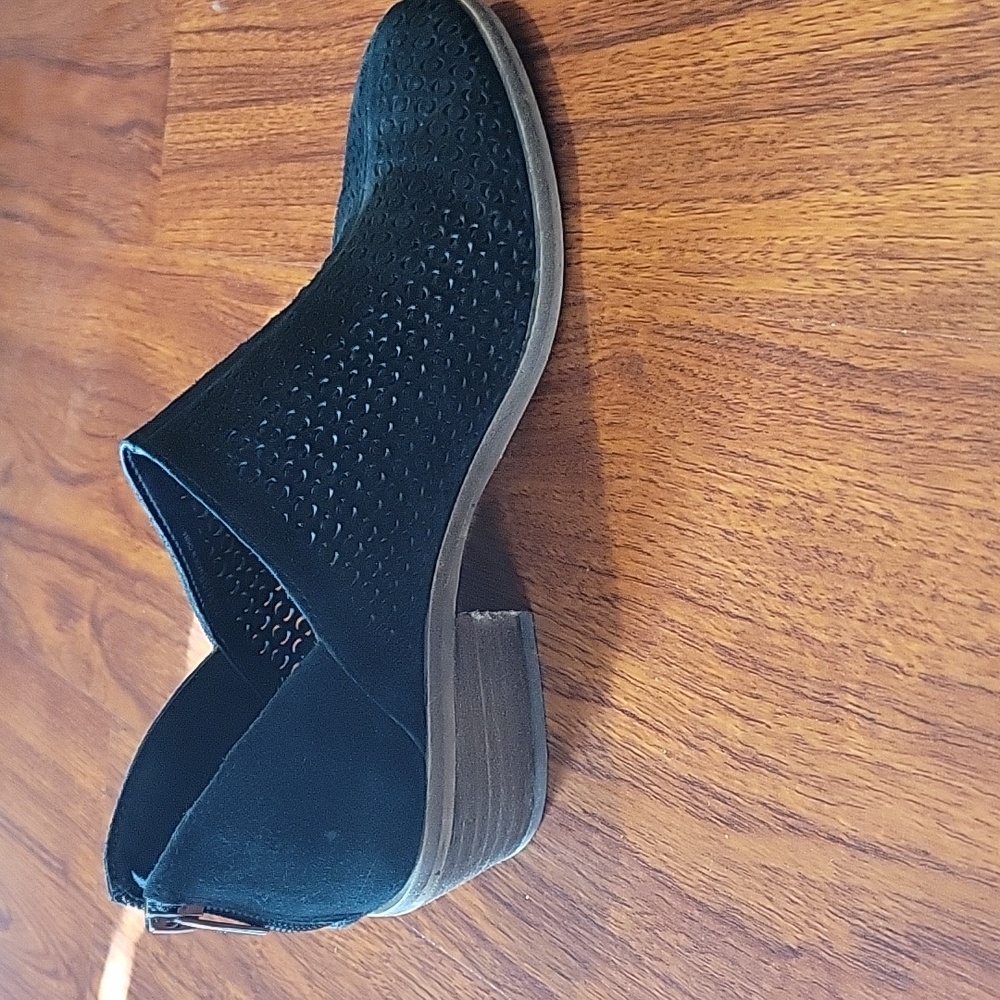 Vince Camuto Perforated Low Black Booties